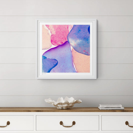 Pop Glasses Neon photographic print by Jeanne Le Menn shown in a refined contemporary interior